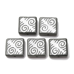 Черный Бусины лэмпворк , квадрат с амулетом, чёрные, 18x18x6 мм, отверстие : 1.4~1.6 мм