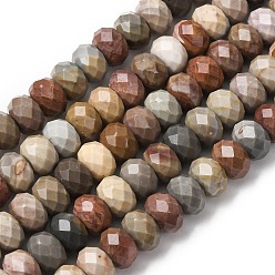 Alashan Agate Бусы из натурального алашанского агата, рондель, граненые, 8x5.5~6 мм, отверстие : 1 мм, около 62 шт / нитка, 15.04'' (38.2 см)