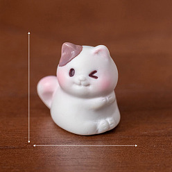 Белый Мини-модель кота из смолы, аксессуары для кукольного домика с микро-ландшафтом, притворяясь опорными украшениями, белые, 22x21 мм