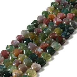 Indian Agate Natural Indian Agate Beads Strands, Heart, 8~8.5x8~9x5mm, Hole: 1mm, about 50~51pcs/strand, 15.55~15.75''(39.5~40cm)