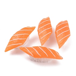 Dark Orange Artificial Plastic Sushi Sashimi Model, Imitation Food, for Display Decorations, Salmon Sushi, Dark Orange, 70x25x19mm