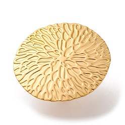 Золотой Ионное покрытие (ip) 304 плоские круглые открытые манжетные кольца из нержавеющей стали, Кольца для женщин, золотые, плоско-круглые: 40.5x41 mm, внутренний диаметр: регулируемый