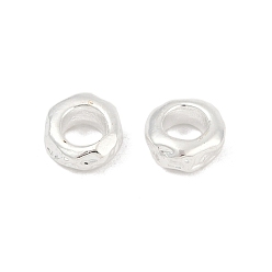 Посеребрённый Spacer бисер латунные, самородки, 925 серебро покрытием, 6x6.5x2.5 мм, отверстие : 3.4 мм