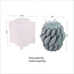 White DIY Wool Knot Shape Candle Silicone Molds, Resin Casting Molds, for 3D Scented Candle Making, White, 6.5x6.5x6.3cm
