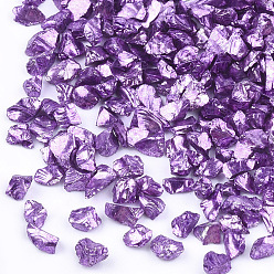 Dark Orchid FGB Plated Glass Seed Beads, For Nail Art Decoration Accessories, No Hole/Undrilled, Chips, Dark Orchid, 2.0~5.0mm, about 450g/bag
