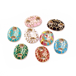 Mixed Color 304 Stainless Steel Enamel Connector Charms, Coffee Bean Links, Golden, Mixed Color, 12.5x16.5x3mm, Hole: 3mm