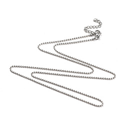 Stainless Steel Color 304 Stainless Steel Ball Chain Necklaces, with Lobster Claw Clasps, Stainless Steel Color, 23.03 inch(58.5cm)