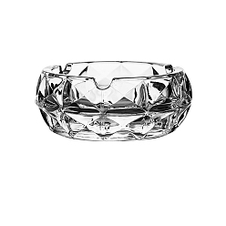 Прозрачный Стеклянная пепельница, украшение стола в домашнем офисе, ромбовидный узор, круглые, прозрачные, 150x60 мм