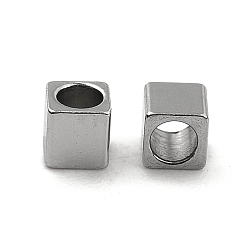 Stainless Steel Color 201 Stainless Steel Cube Beads, Stainless Steel Color, 2x2x2mm, Hole: 1.3mm