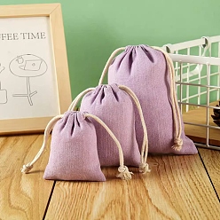 Лиловый Мешочки для упаковки ткани, шнурок сумки, сирень, 9x7 см