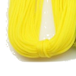 Yellow Polyester Hollow Yarn for Crocheting, Ice Linen Silk Hand Knitting Light Body Yarn, Summer Sun Hat Yarn for DIY Cool Hat Shoes Bag Cushion, Yellow, 1mm, about 54.68 Yards(50m)/Skein