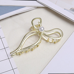 11 Pearl Bow Ribbon Matte Gold Eco-friendly Zinc Alloy Butterfly Bow Hair Clip for Women and Girls