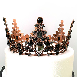 Черный Железная корона украшения для торта, для украшения свадебного торта на день рождения принцессы, чёрные, внутренний диаметр: 116 мм