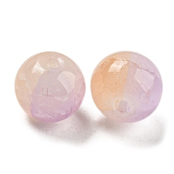 Lilac Transparent Spray Painting Crackle Glass Beads, Round, Lilac, 10mm, Hole: 1.6mm, 200pcs/bag