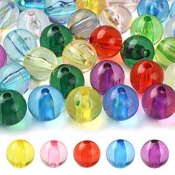 Mixed Color Transparent Acrylic Beads, Round, Mixed Color, 12x11mm, Hole: 2.5mm, about 100pcs/91.5g
