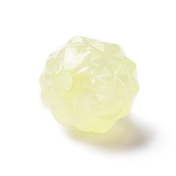 Желтый Светящиеся акриловые бусины, блеск бисера, светится в темноте, граненые круглые, желтые, 15.5x15 мм, отверстие : 3 мм, Около 250 шт / 500 г