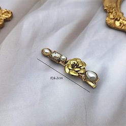 Camellia pattern Pearl Zircon Hair Clip Bee Jaw Clamp Girl Back Head Pressing Clip