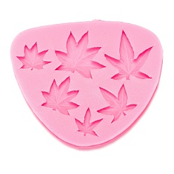 Hot Pink Maple Leaf Fondant Molds, Food Grade Silicone Molds, For DIY Cake Decoration, Chocolate, Candy, UV Resin & Epoxy Resin Craft Making, Hot Pink, 100x120x10mm, Inner Diameter: 22~36x21~42mm