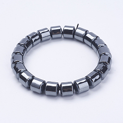 Non-magnetic Hematite Non-Magnetic Synthetic Hematite Stretch Bracelets, Faceted Round Bracelets, 2-1/4 inch(56mm)