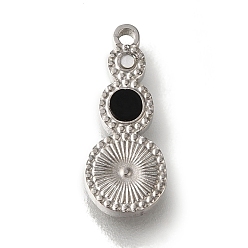 Нержавеющая Сталь Цвет 304 шармы для ручной полировки из нержавеющей стали, с белым и черным акрилом, Горлянка, цвет нержавеющей стали, 15x6x2 мм, отверстие : 1.2 мм