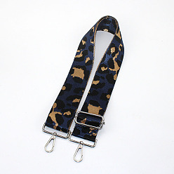 Midnight Blue Leopard Print Pattern Polyester Adjustable Wide Shoulder Strap, with Swivel Clasps, for Bag Replacement Accessories, Platinum, Midnight Blue, 80~130x5cm