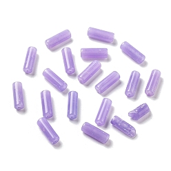 Lilac Opaque Acrylic Beads, Two Tone, Column, Lilac, 13.5x4.7mm, Hole: 1.4mm