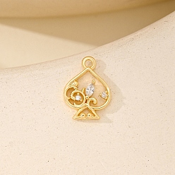 Peach Подвески из металла с микропаве из кубического циркония, золотые чары, персик, 13x10 мм