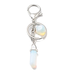 Опал Брелок из опалита, с платиновым покрытием, разрезными кольцами из железа, пуля, 11~11.2 см