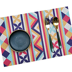 Others Plastic Washable Placemat, Bohemian Style Coaster, Rectangle, Geometric Pattern, 300x450mm
