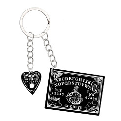 Others Plastic Divination Pendant Keychain, Gothic Tarot Board for Bag Car Pendant Decoration, with Metal Findings, Others, rectangle: 40x55mm