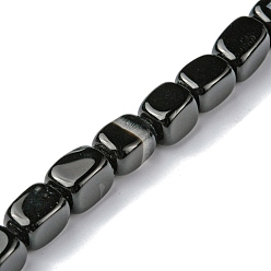 Black Agate Natural Black Agate Beads Strands, Cuboid, 8.5~11x7.5~9x7.5~9mm, Hole: 1.2mm, about 20pcs/strand, 7.72~8.74 inch(19.6~22.2cm)