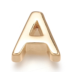 Letter A Brass Charms, Long-Lasting Plated, Real 18K Gold Plated, Letter.A, A: 8.5x8x3mm, Hole: 0.8mm