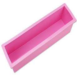 Hot Pink Food Grade Silicone Molds, Soap Mold, Rectangle, Hot Pink, 276x86x83mm, Inner Diameter: 260x70x78mm