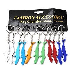 (52) Непрозрачная лаванда Алюминиевого сплава открывалки акулы бутылка, с железными кольцами, платина, разноцветные, 125 мм