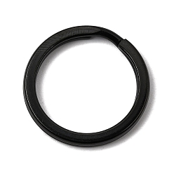 Черный 304 брелоки из нержавеющей стали сплит, брелок для ключей, ионное покрытие (ip), чёрные, 20x2 мм, внутренний диаметр: 16 мм