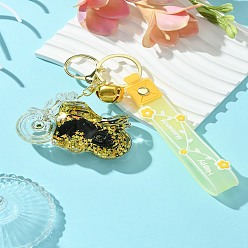 Светло-хаки Акриловый брелок для мотоцикла «зыбучие пески», с веревкой из ПВХ и колоколом из сплава, светлый хаки, 11 см