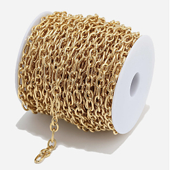 Настоящее золото 18K 316 хирургические цепи фигаро из нержавеющей стали, долговечный, с катушкой, пайки, ионное покрытие (ip), реальный 18 k позолоченный, ссылка: 4x2.1x0.5мм и 2.5x2x0.5мм, около 32.8 футов (10 м) / рулон