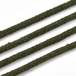 Dark Olive Green Cotton String Threads, Macrame Cord, Decorative String Threads, for DIY Crafts, Gift Wrapping and Jewelry Making, Dark Olive Green, 3mm, about 109.36 Yards(100m)/Roll.