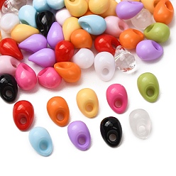 Color mezclado Abalorios de acrílico opacos, lágrima, color mezclado, 8x5.5 mm, agujero: 1.6 mm, Sobre 4540 unidades / 500 g