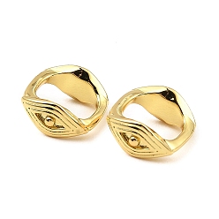 Real 18K Gold Plated Rack Plating  Brass Linking Rings, Long-Lasting Plated, Lead Free & Cadmium Free, Squaue Eye, Real 18K Gold Plated, 10.5x10x5mm, Inner Diameter: 7.5x6.5mm