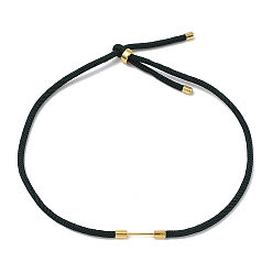 Dark Sea Green Adjustable Nylon Cord Necklace Making, with Brass Beadable Bar, Golden, Dark Sea Green, 18.11x0.16 inch(46x0.4cm)