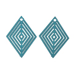 Бирюза Аэрозольная краска 430 подвески из нержавеющей стали, ромб, бирюзовые, 19x13.5x0.3 мм, отверстие : 1 мм