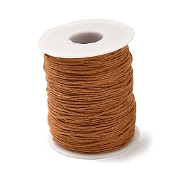 Sienna Waxed Cotton Thread Cords, Sienna, 1mm, about 100yards/roll(300 feet/roll)