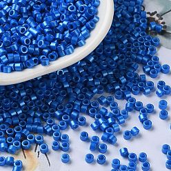 Azul Hornear bolas de semillas de vidrio de pintura, cilindro, azul, 2.5x2 mm, agujero: 1.4 mm, sobre 45359 unidades / libra