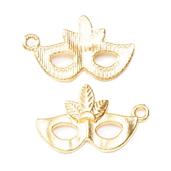 Golden Alloy Pendants, Mask, Golden, 16x26mm