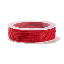 Red Braided Nylon Threads, Dyed, Knotting Cord, for Chinese Knotting, Crafts and Jewelry Making, Red, 1mm, about 21.87 yards(20m)/roll
