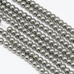 Dark Slate Gray Eco-Friendly Dyed Glass Pearl Round Beads Strands, Grade A, Cotton Cord Threaded, Dark Slate Gray, 3~3.5mm, Hole: 0.7~1.1mm, about 135pcs/strand, 15 inch