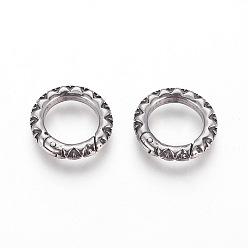 Antique Silver 304 Stainless Steel Spring Gate Rings, O Rings, Antique Silver, 23x3.5mm, Inner Diameter: 17mm