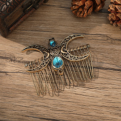 Античное Золото Сплав расчески для волос, аксессуары для волос для женщин и девочек, античное золото , 70x50 мм