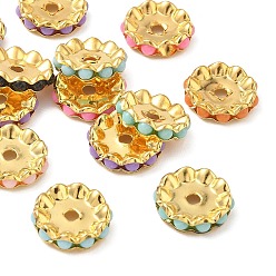 Golden Messing Perlen, Kunststoff, Flachrund, Gemischte Farbe, golden, 16x4 mm, Bohrung: 2.5 mm